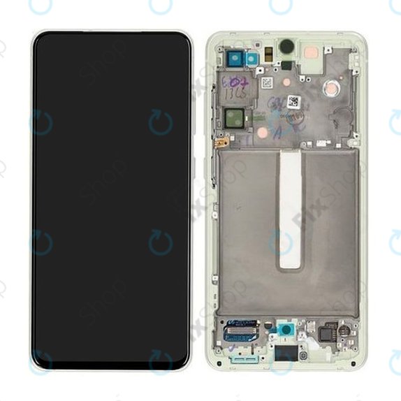 дисплей за Samsung S21 FE G990B, Тъчскрийн и рамка, GH82-26414C, GH82-26420C, GH82-26590C, Green, Genuine Service Pack