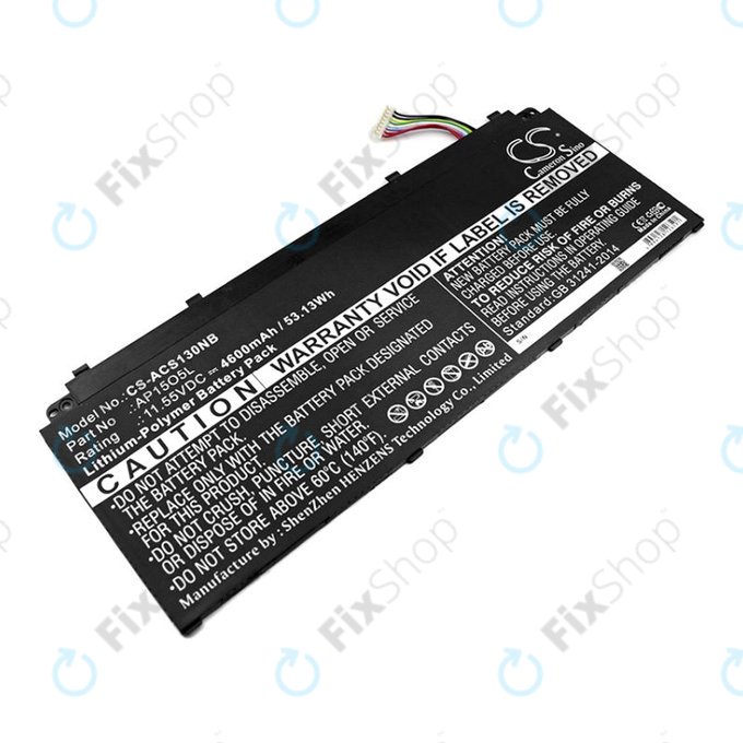 Батерия за Acer Aspire S13, Chromebook R13, 4600mAh, Li-Pol, 11.55V, AP15O3K, HQ