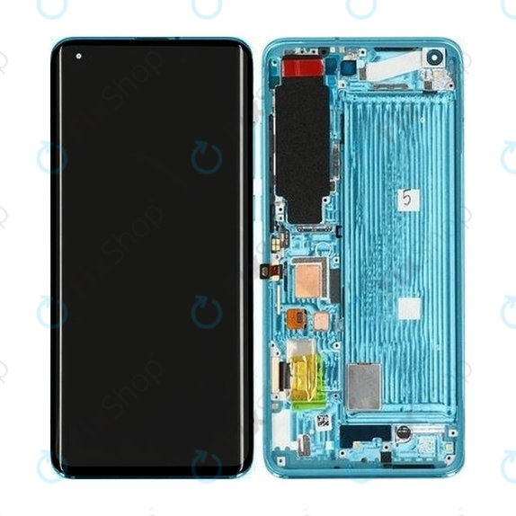 дисплей за Xiaomi Mi 10 M2001J2G, Тъчскрийн и рамка, 56000600J200, Coral Green, Genuine Service Pack