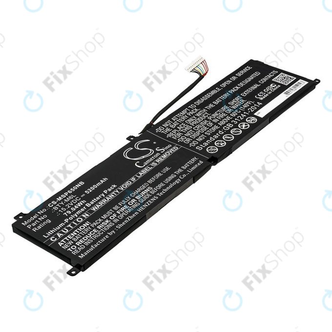 Батерия за MSI GS65 Stealth Thin, PS63, P65 Creator 8RF, 5200mAh, Li-Pol, 15.2V, BTY-M6L, HQ