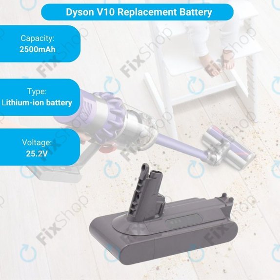 Батерия за Dyson V10, 969352-02, SV12, 206340, Li-Ion 25.2V 2500mAh