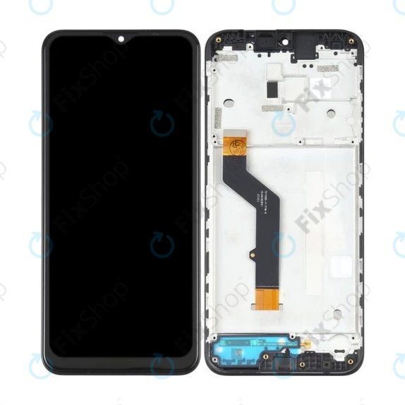 дисплей за Motorola Moto E7 Plus XT2081, Тъчскрийн и рамка, черен, Black, TFT