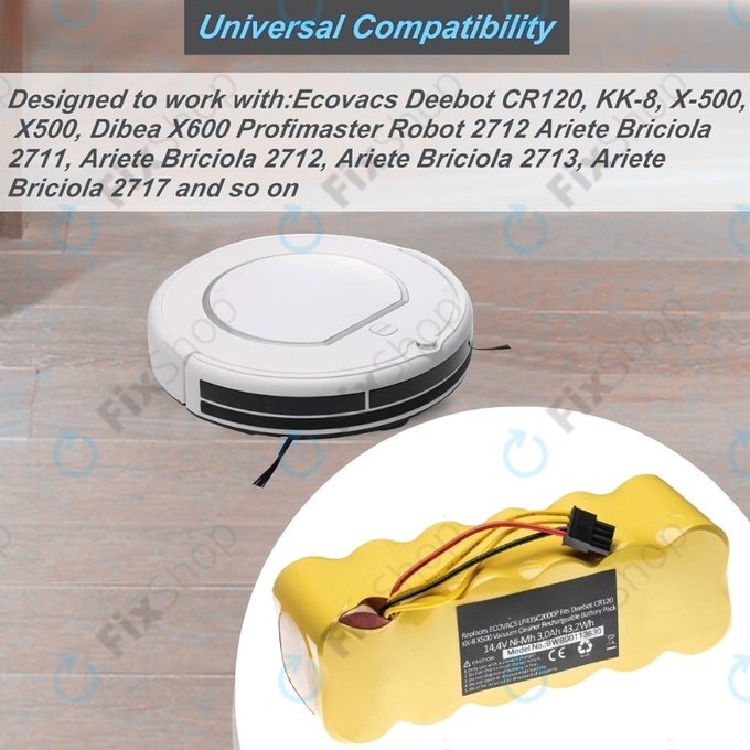 Батерия за Ecovacs Deebot CR120, KK-8, X500, LP43SC2000P, Ni-MH 14.4V 3000mAh