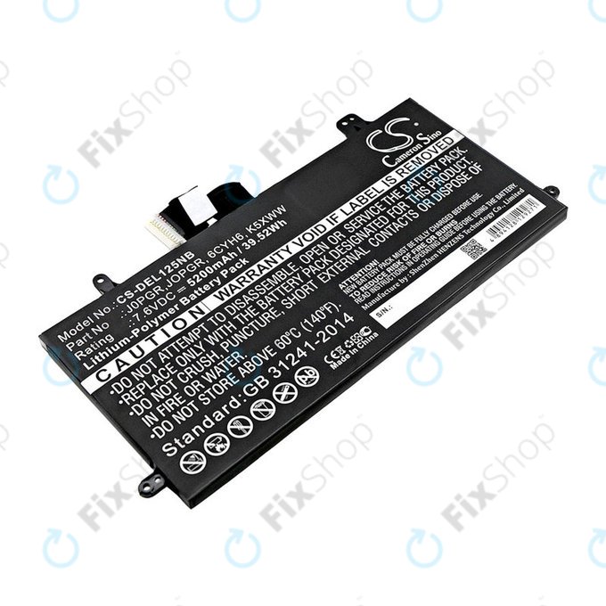 Батерия за Dell Latitude 5290, Latitude 12 5285, 5200mAh, Li-Pol, 7.6V, J0PGR, HQ