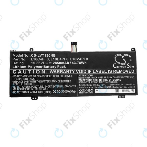 Батерия за Lenovo ThinkBook 13s, 14s, 2850mAh, Li-Pol, 15.36V, L18C4PF0, HQ