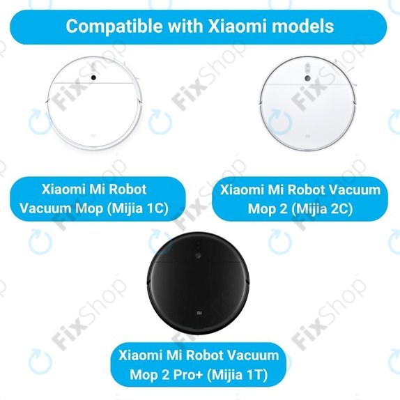 Комплект резервни части за Xiaomi Mi Robot Vacuum Mop (Mijia 1C), 2 (Mijia 2C), 2 Pro+ (Mijia 1T) (1x Основна четка, 2x Филтър, 2x Странична четка)