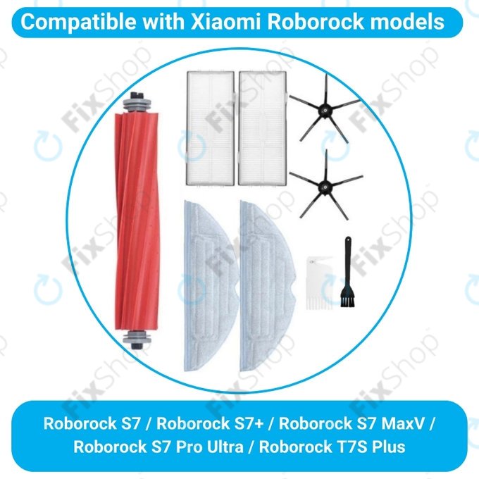 Стандартен комплект за Xiaomi Roborock S7, S7+, S7 MaxV, S7 Pro Ultra, T7S Plus, черен, Black