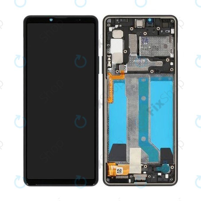 дисплей за Sony Xperia 10 IV XQCC54, Тъчскрийн и рамка, TFT, A5047173A, черен, Black, Genuine Service Pack