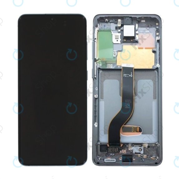 дисплей за Samsung S20 G980F, Тъчскрийн и рамка, GH82-22131A, GH82-22123A, GH82-31433A, Cosmic Gray, Genuine Service Pack