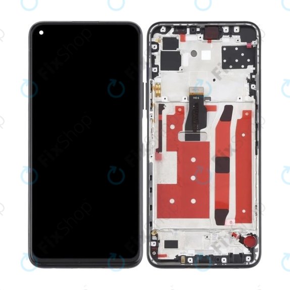 дисплей за Huawei P40 Lite 5G, Тъчскрийн и рамка, Midnight Black, TFT