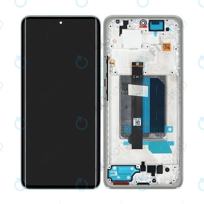 Дисплей за Xiaomi Redmi Note 14 Pro+ 5G , Frost Blue, Тъчскрийн с рамка, 5600170O16U00 Genuine Service Pack
