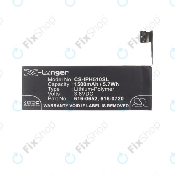 Батерия за iPhone 5S, 5C, 616-0652, 616-0720, 1500mAh