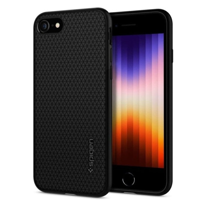 Калъф Liquid Air за iPhone 7, 8, SE 2020 & SE 2022, Черно, Black, Spigen