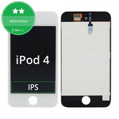 LCD дисплей за iPod Touch (4th Gen), White, Тъчскрийн с рамка