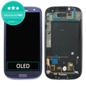 дисплей OLED за Samsung S3 i9300, Тъчскрийн и рамка, Pebble Blue