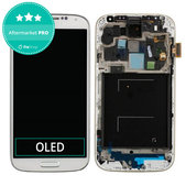 дисплей OLED за Samsung S4 i9505, Тъчскрийн и рамка, White Frost