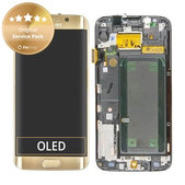 дисплей за Samsung S6 Edge G925F, Тъчскрийн и рамка, Gold Platinum, GH97-17162C, GH97-17317C, GH97-17334C, Genuine Service Pack