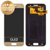 дисплей OLED за Samsung A3 A320F (2017), Тъчскрийн без рамка, GH97-19732B, GH97-19753B, Gold Sand, Genuine Service Pack