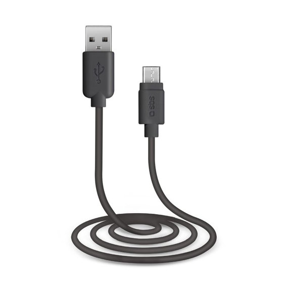 Кабел Micro-USB / USB, 1m, Черно, Black, SBS
