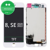 Дисплей за iPhone 8, SE (2020), SE (2022), White, Тъчскрийн с рамка