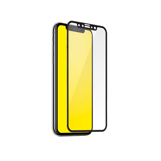 Закалено стъкло с пълно покритие за iPhone X, XS и 11 Pro, Черно, Black