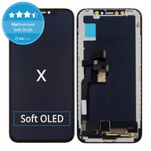 Дисплей Soft OLED за iPhone X, Тъчскрийн с рамка, FixPremium