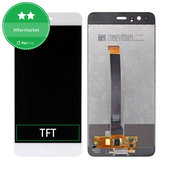 дисплей за Huawei P10 Plus, Тъчскрийн без рамка, бял, White, TFT