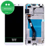 дисплей за Huawei Y6 Prime (2018), Тъчскрийн и рамка, бял, White, TFT