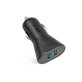 Автомобилно зарядно, 2x USB, 2.4A, Черно, Black, SBS