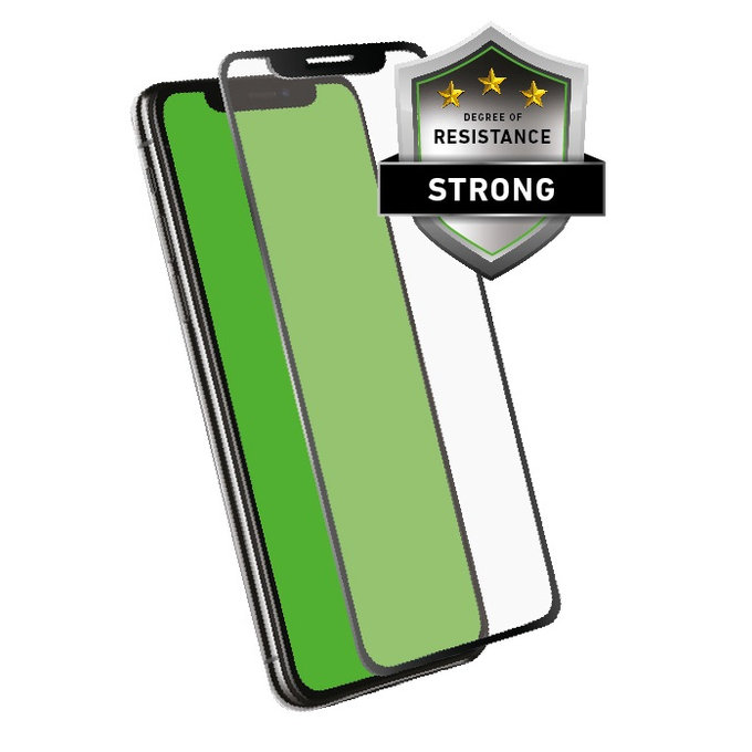 Закалено стъкло 4D с пълно покритие за iPhone XR и 11, Черно, Black