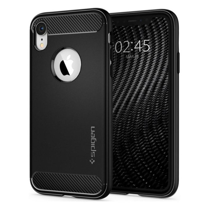 Калъф Rugged Armor за iPhone XR, Черно, Black, Spigen