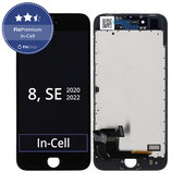 Дисплей In-Cell за iPhone 8, SE (2020), SE (2022), Black, Тъчскрийн с рамка, FixPremium