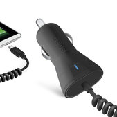Автомобилно зарядно, Micro-USB, 2.1A, Черно, Black, SBS