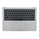 Горна рамка с клавиатура, микрофон, тъчпад и говорители за MacBook Pro 13" A1708 (късна 2016 – средата на 2017), US, Сребрист