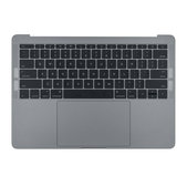 Горна рамка с клавиатура, микрофон, тъчпад и говорители за MacBook Pro 13" A1708 (късна 2016 – средата на 2017), US, Space Gray