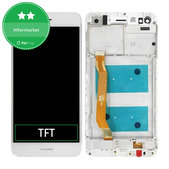 дисплей за Huawei P9 Lite Mini, Y6 Pro (2017), Тъчскрийн и рамка, бял, White, TFT