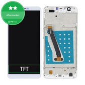дисплей за Huawei P Smart, Тъчскрийн и рамка, бял, White, TFT