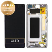 дисплей за Samsung S10 Plus G975F, GH82-18849A, GH82-18857A, GH82-18834A, Тъчскрийн и рамка, Prism Black, Genuine Service Pack