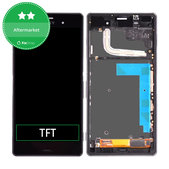дисплей за Sony Xperia Z5 E6653, Тъчскрийн и рамка, черен, Black, TFT