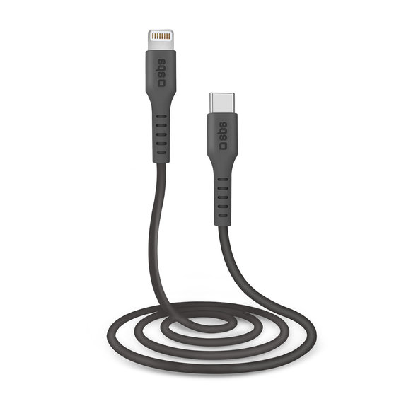 Кабел Lightning / USB-C, 1m, Черно, Black, SBS