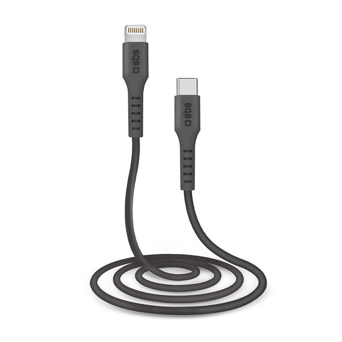 Кабел Lightning / USB-C, 1m, Черно, Black, SBS