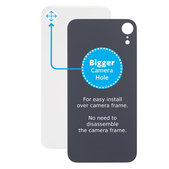 задния капак с голям отвор за камера за iPhone XR, бял, White