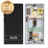 дисплей за Samsung Note 10 Plus, Тъчскрийн и рамка, GH82-20838B, G82-20900B, Aura White, Genuine Service Pack
