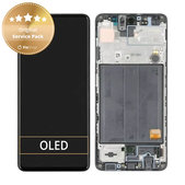 дисплей за Samsung A51 A515F, Тъчскрийн и рамка, GH82-21669A, GH82-21680A, GH82-22083A, GH82-22084A, Prism Crush Black, Genuine Service Pack