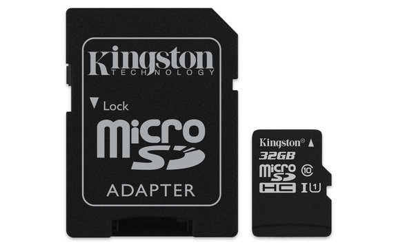 MicroSDHC карта памет Canvas Select Plus 32 GB + SD адаптер, Kingston