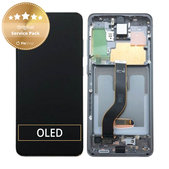 дисплей за Samsung S20 G980F, Тъчскрийн и рамка, GH82-22131A, GH82-22123A, GH82-31433A, Cosmic Gray, Genuine Service Pack