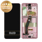 дисплей за Samsung S20 G980F, Тъчскрийн и рамка, GH82-22123C, GH82-22131C, GH82-31432C, GH82-31433C, Cloud Pink, Genuine Service Pack