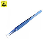Пинсета от титаниева сплав с извит връх за прецизна жица Jump (0.1mm), 2UUL BlueT Curved Head