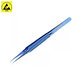 Пинсета от титаниева сплав с извит връх за прецизна жица Jump (0.1mm), 2UUL BlueT Curved Head