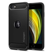 Калъф Rugged Armor за iPhone SE 2020 & SE 2022, Черно, Black, Spigen